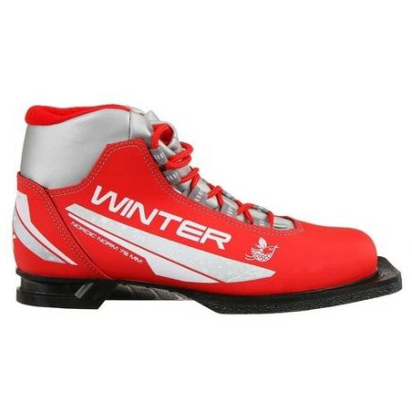 Trek Ботинки лыжные женские TREK Winter 1 NN75, цвет красный, лого серебро, размер 31