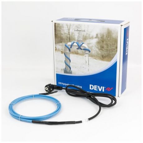 Нагревательный кабель саморегулируемый DEVIpipeheat™ DPH-10, с вилкой 19 м 190 Вт при +10°C