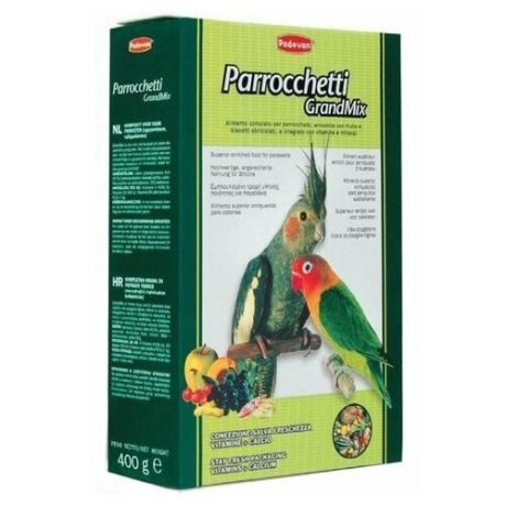 Padovan Parrocchetti основной корм для средних попугаев 400 гр (10 шт)