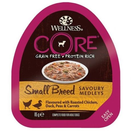 Wellness Core влажный корм для взрослых собак малых пород, попурри из курочки и утки 90 гр (2 шт)