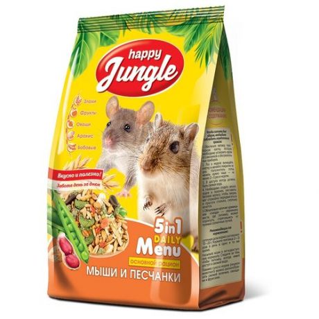 Happy Jungle корм для мышей и песчанок 400 гр (34 шт)