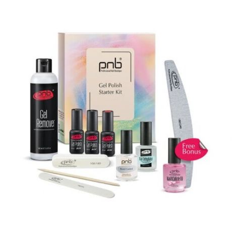 PNB набор для маникюра Gel Polish Starter Kit Basic, красный