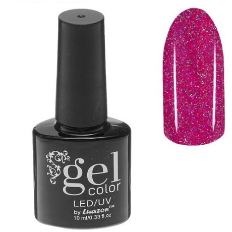 Luazon гель-лак для ногтей Gel color с блестками, 10 мл, В2-094 баклажан перламутровый