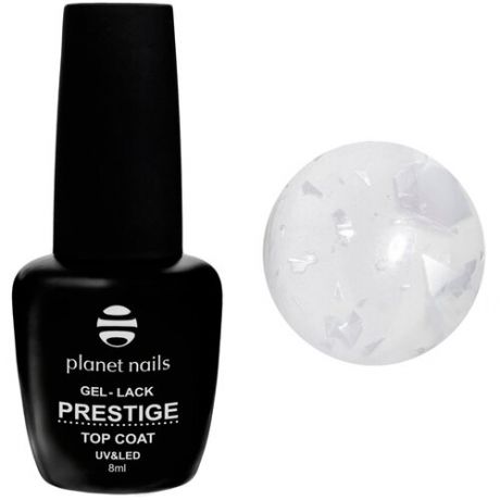 Planet nails Верхнее покрытие Top Coat Flake с матовым эффектом, 923, 8 мл