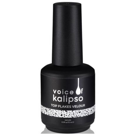 Voice of Kalipso Верхнее покрытие Top Flakes Velour No Cleanse, прозрачный, 15 мл