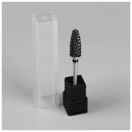 Фреза керамическая для маникюра «Кукуруза», супер крупная нарезка, 6 × 15 мм, цвет чёрный