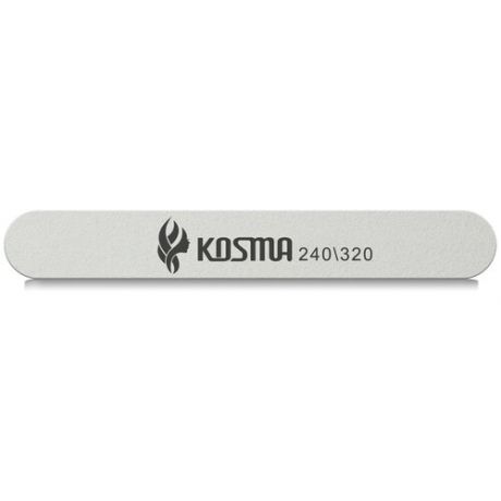 KOSMA Пилка прямая маленькая белая 240/320 пластиковая основа 1 шт. в упаковке
