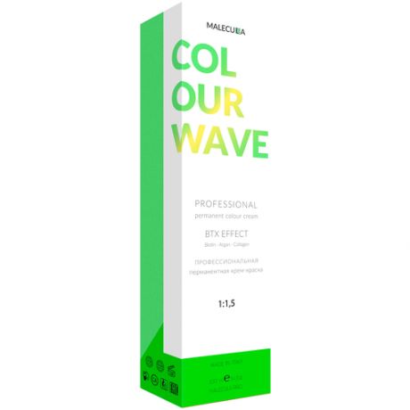 Malecula перманентная крем-краска Colour Wave, 12.02 специальный фиолетовый блонд, 100 мл