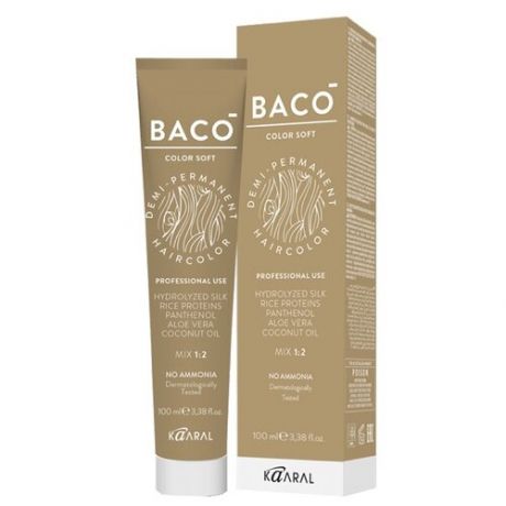 Kaaral Baco Soft Color безаммиачная крем-краска для волос, 5.44 светлый коричневый медный насыщенный, 100 мл