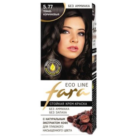 Fara Eco Line стойкая крем-краска для волос, 5.77 темно-коричневый