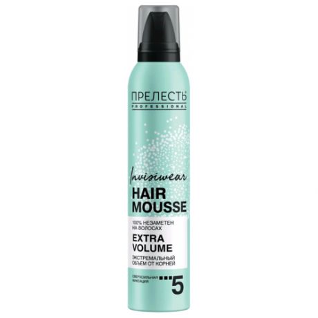 Мусс для волос Прелесть Professional Invisiwear - Extra Volume - Hair Mousse Мусс для волос "экстремальный объем от корней" сверхсильной степени фиксации 200 мл.