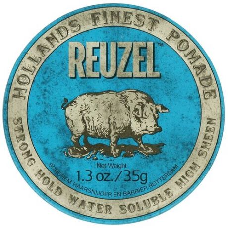 Reuzel Blue Water Soluble Strong Hold Pig - Помада на водной основе для волос сильной фиксации, 113 г