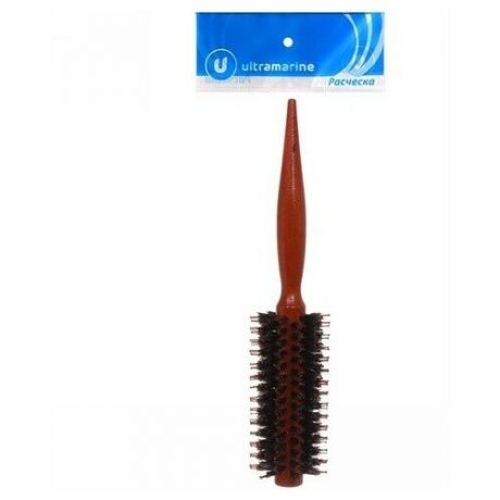 Расческа брашинг «Ультрамарин - Beauty», с щетиной, цвет коричневый, d-4см, 21см