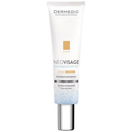 Dermedic Neovisage Крем-флюид тонирующий увлажняющий для чувствительной кожи SPF50+ Песочный 30 мл