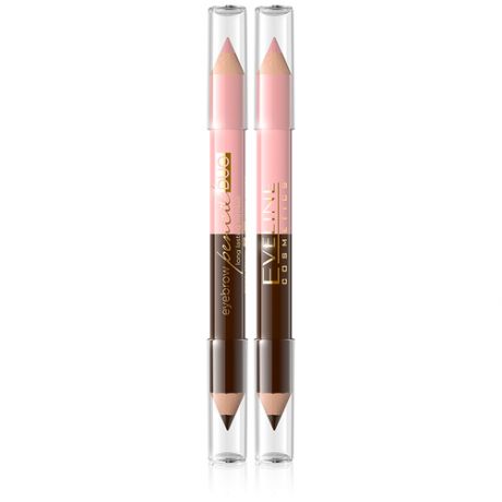 Eveline Cosmetics Карандаш для бровей Eyebrow Pencil Duo, оттенок 02