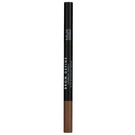 MUA Brow define eyebrow pencil with blending brush, оттенок dark brown