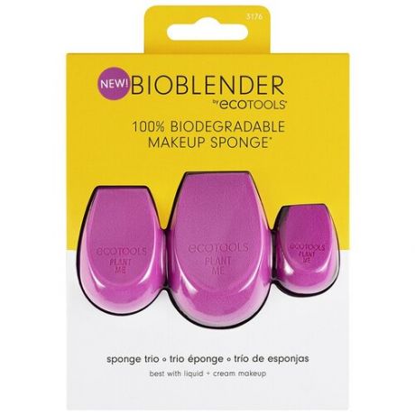 Набор биоразлагаемых спонжей для макияжа EcoTools Bioblender Makeup Sponge Trio