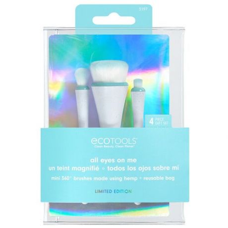 Набор мини-кистей для макияжа с косметичкой EcoTools All Eyes On Me Mini 360 Ultimate Brush Kit