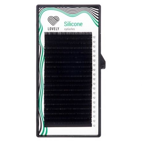 Ресницы для наращивания чёрные Lovely серия "Silicone" - 20 линий - MIX (СC 0.10 7-12мм)