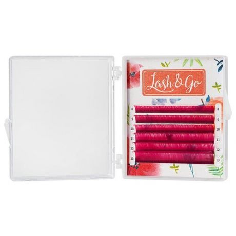 Цветные Lash&Go (Лэш енд гоу) мини "Розовый" 6 линий C, 0,07, 7-12 mm