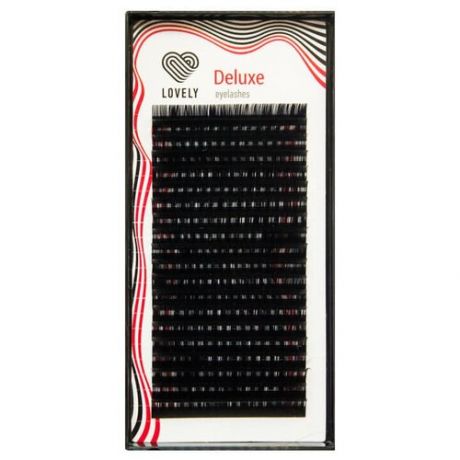 LOVELY Ресницы черные "Deluxe" - 20 линий, MIX (изгиб CC; толщина 0,15; длина 7-12)