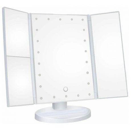 Косметическое раскладное зеркало с подсветкой Large Led Mirror 22L, белое