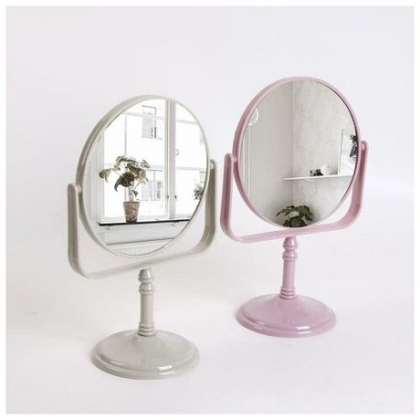 Зеркало настольное, двустороннее, d зеркальной поверхности 15 см, цвет микс