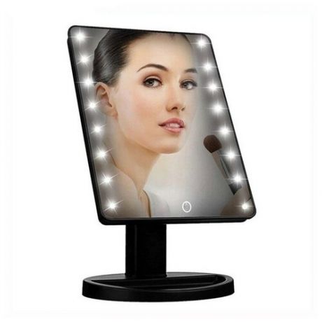 Косметическое зеркало для макияжа с подсветкой Large LED Mirror XR-1608, черный