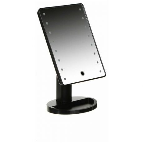 Зеркало косметическое Простые решения с сенсорным экраном и подсветкой, черное