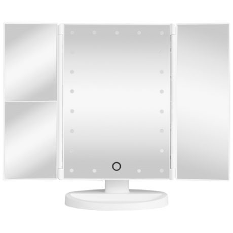 Зеркало с LED подсветкой M217-DL C01 бел.(1x/2x/3x-увелич., дневн.свет, 5Вт,4*LR03 / USB) Camelion