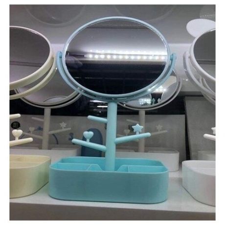 Зеркало настольное с органайзером «High Tech - Monako», двустороннее, цвет белый, 16,5*30см