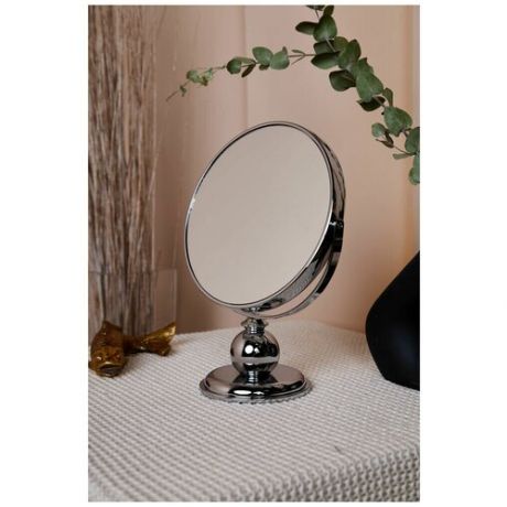 Zarboni 220-10X зеркало косметическое с увеличением 10X, настольное, двустороннее, на ножке, диаметр 20см