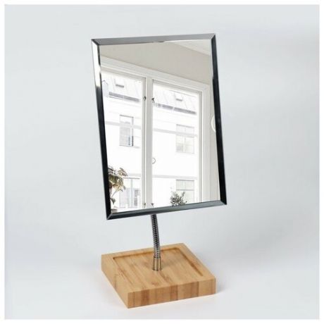 Зеркало с подставкой для хранения, на гибкой ножке, зеркальная поверхность 14,8 х 20 см