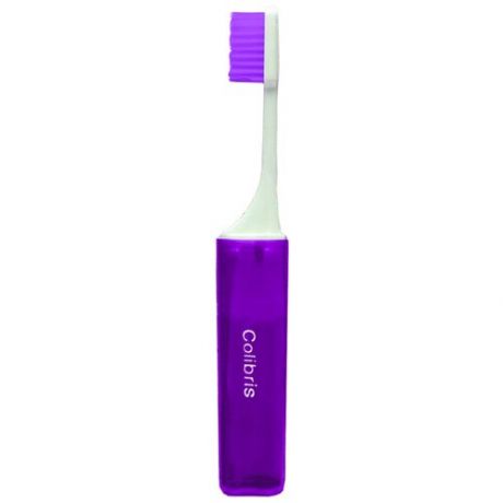Зубная щетка дорожная / дорожный набор зубная щетка / щетка зубная Colibris / бело-фиолетовая