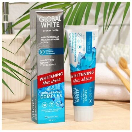 Global White Зубная паста Global White Max Shine отбеливающая, 100 г