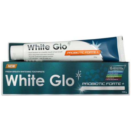 WHITE GLO зубная паста отбеливающая с пробиотиками