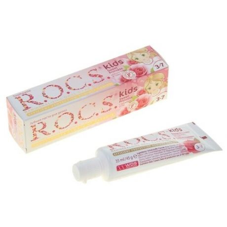 Зубная паста R.O.C.S. Kids Sweet Princess для детей, с ароматом розы, 45 г
