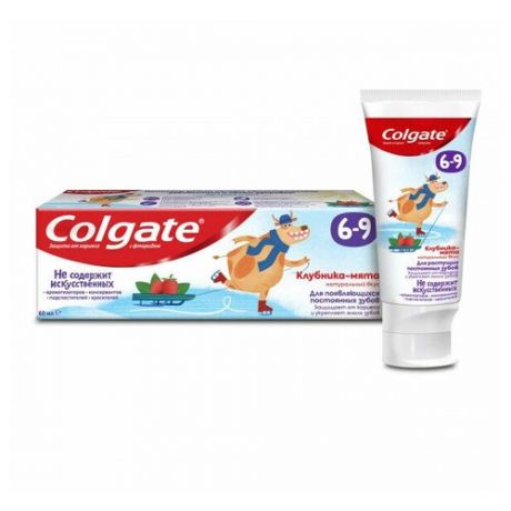 Colgate-Palmolive COLGATE (Колгейт) 6-9 Клубника-мята детская зубная паста с фторидом, 60 мл