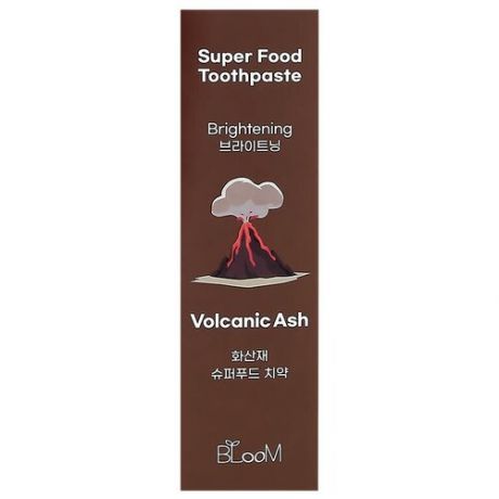 Паста зубная BLOOM SUPER FOOD Вулканический пепел 100 г
