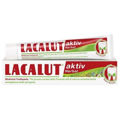 Зубная паста LACALUT Aktiv Herbal, 75 мл, 2 шт.
