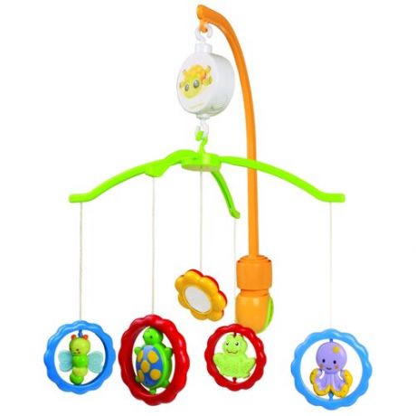 Механический мобиль Canpol Babies Зверушки с зеркалом (2/170), оранжевый/зеленый