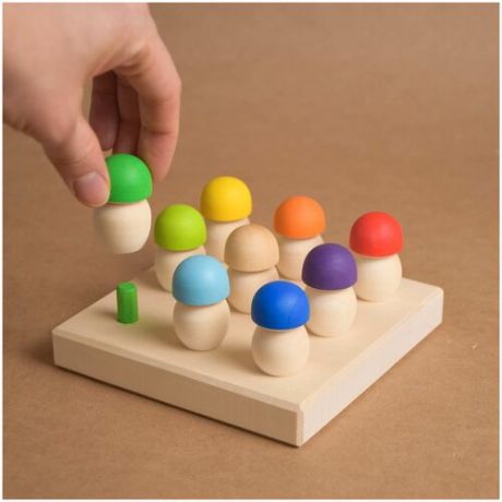 Сортер Грибочки деревянная развивающая игра для детей