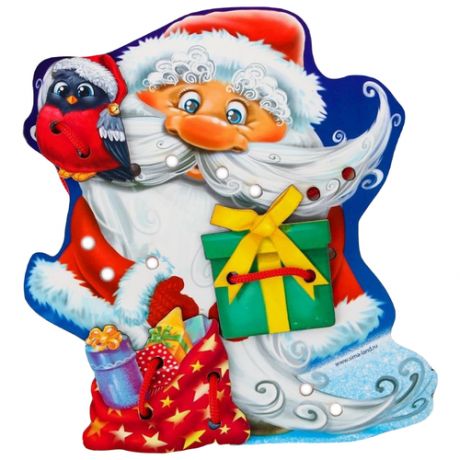 Шнуровка Лесная мастерская Дедушка Мороз с подарками (2415347) красный/белый/синий