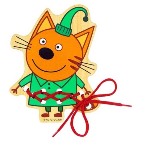 Шнуровка Alatoys Три кота Компот (ШН49) оранжевый/зеленый