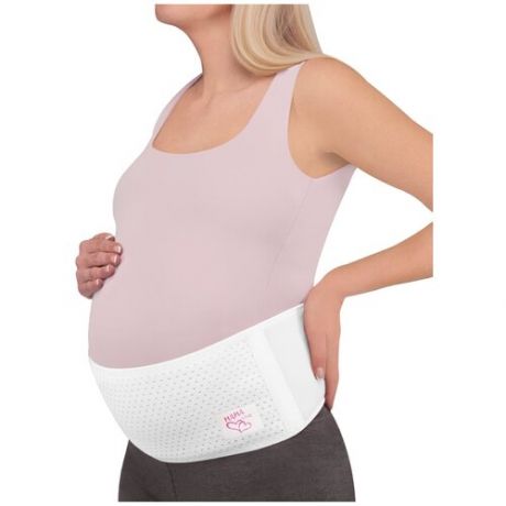 Бандаж для беременных дородовой высота 15 см MamaLine MS B-1215, Белый S-M