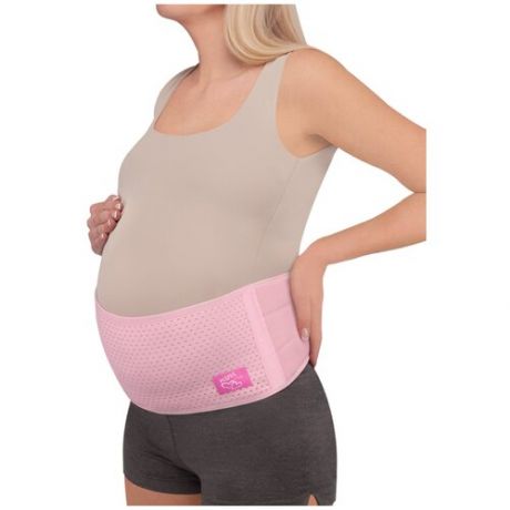 Бандаж для беременных дородовой высота 18 см MamaLine MS B-1218, Розовый S-M