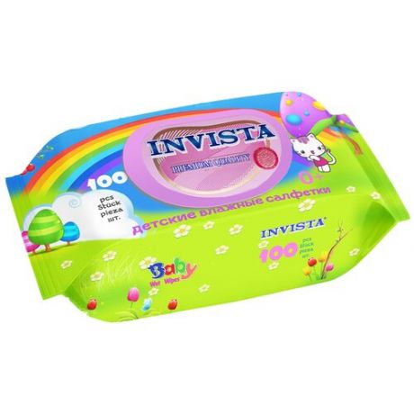 KG332120 Влажные салфетки для детей Invista Lux Rainbow c первых дней жизни, 100 шт/уп