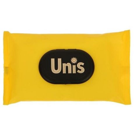 Влажные салфетки UNIS Yellow антибактериальные,с клапаном, 24 шт.