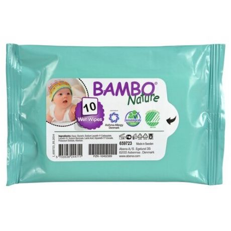 Влажные BAMBO NATURE очищающие салфетки без отдушек №50