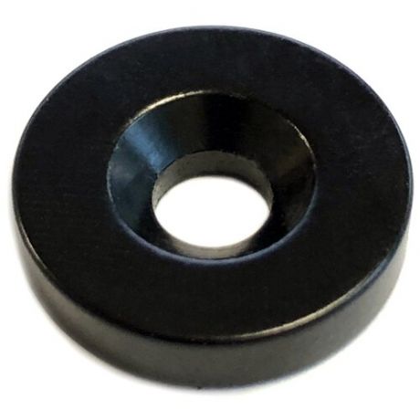 Неодимовый магнит с зенковкой и отверстием, N38, диаметр 20 мм, высота 4 мм, круглый магнит, DATAKAM, черный